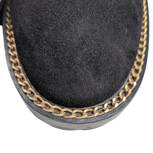 Stuart Weitzman Suede Chain Link Accents Chelsea Boots Black Size 4.5 - Picture 5 of 10